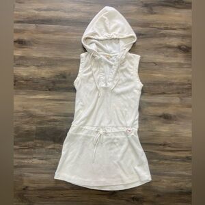 Y2K Sleeveless Hooded Dress in Soft White
